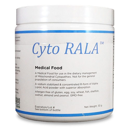 Tub of Cyto RALA Alpha Lipoic Acid Medical Food for Mitochondrial Cytopathies With Lid, Powder, Net Weight 30g
